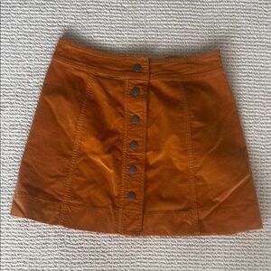 Madewell Mini Velveteen Skirt: Pumpkin